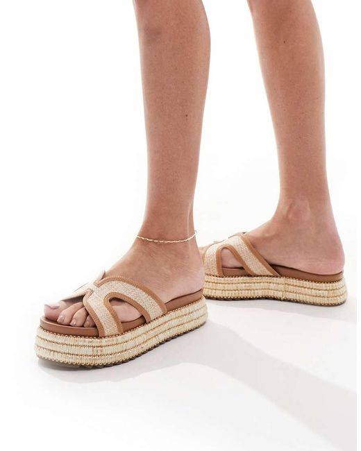 SEQWL Pink Flatform Sandals With Strap
