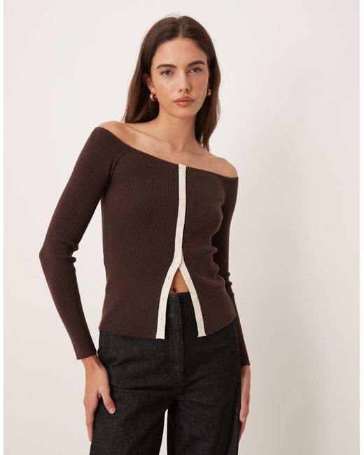 Abercrombie & Fitch Black Off Shoulder Top