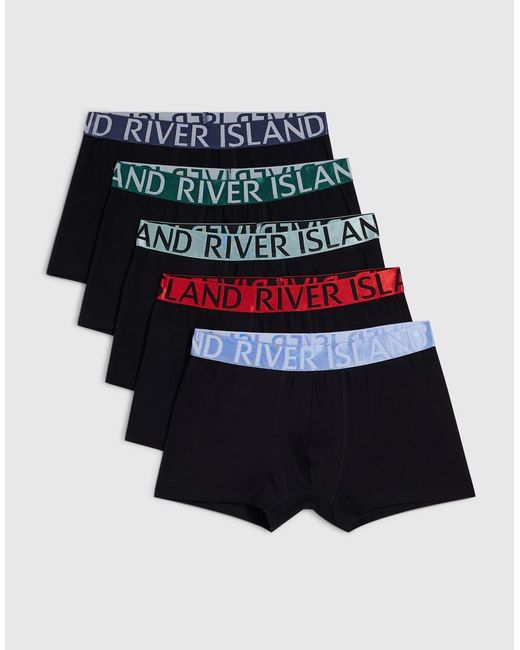 River Island Black Pack Of 5 Trunks for men