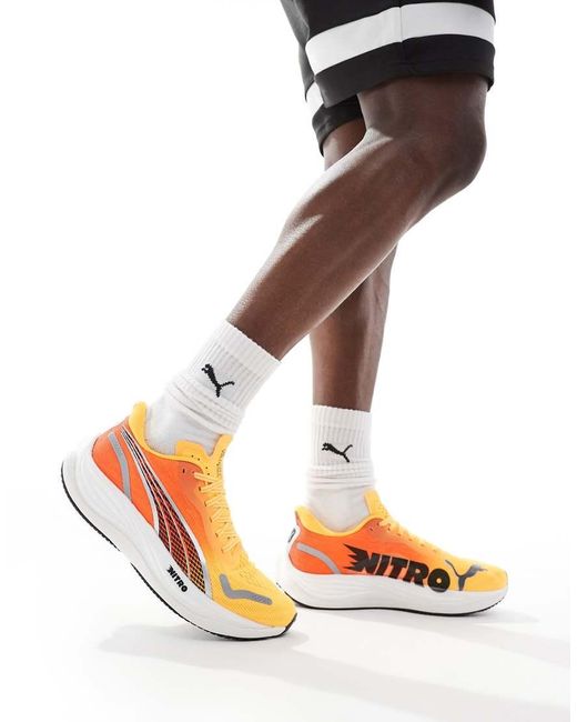 PUMA Orange Velocity Nitro 3 Fade Running Trainers