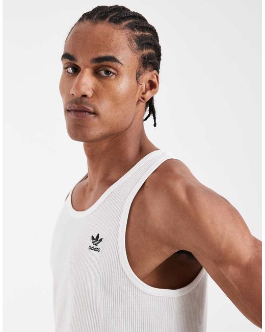 Adidas Originals White Essentials Tank Top for men