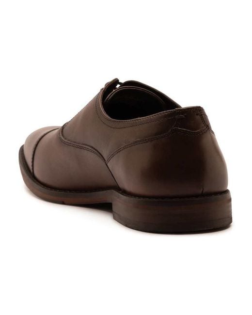 Thomas Crick Brown Merlin Leather Oxford Toecap Shoes for men