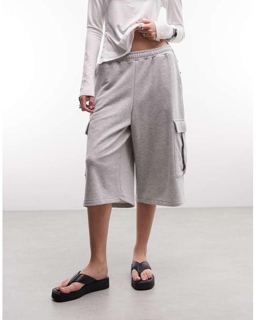Collusion Gray Grey Marl Cargo baggy Jorts
