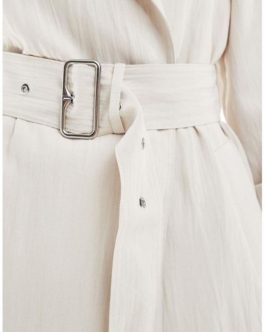 Trench Écru di Stradivarius in White