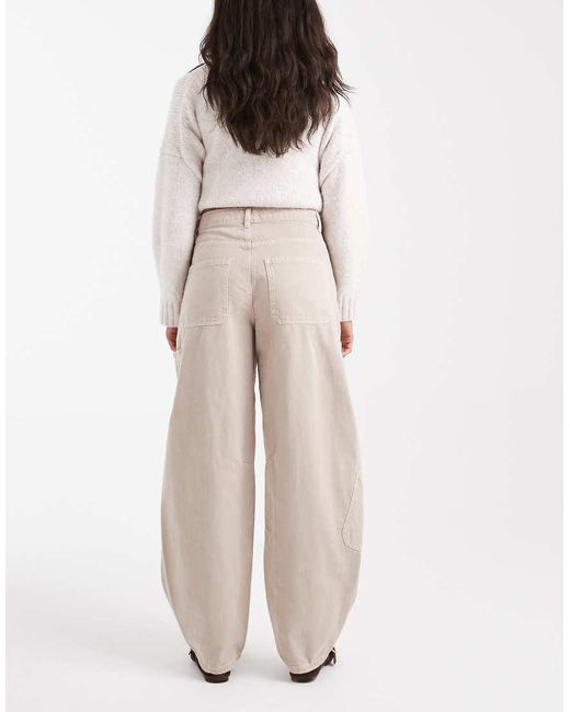 ASOS Natural Cargo Barrel Jeans