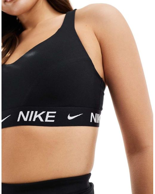 Sujetador Deportivo De Sujeción Alta Dri-Fit Indy De Nike de color Black