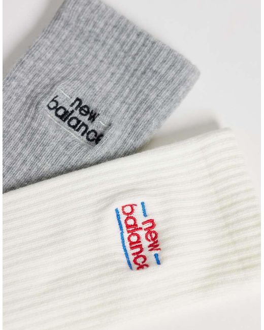New Balance Gray Embroidery Graphic Midcrew Socks for men