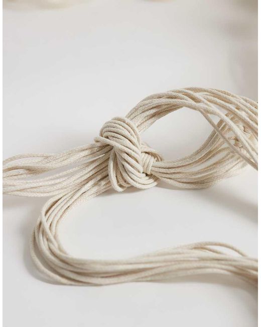 Gina Tricot White Macrame Belt With Shell Detail