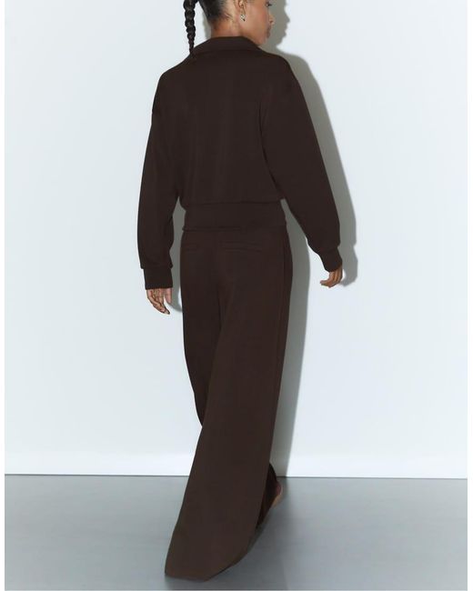 Stradivarius Brown Soft-touch Smart Trousers