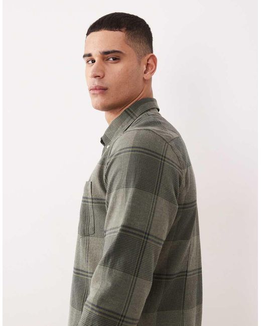 Barbour Gray Heaney Checked Tailored Shirt for men