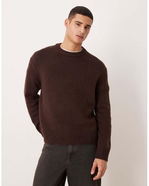 ARKET Brown Wool Oversized Jumper for men