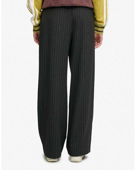 Superdry Gray Mid Rise Pinstripe Trousers