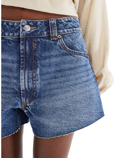 Short décontracté en jean - moyen délavé ASOS en coloris Blue