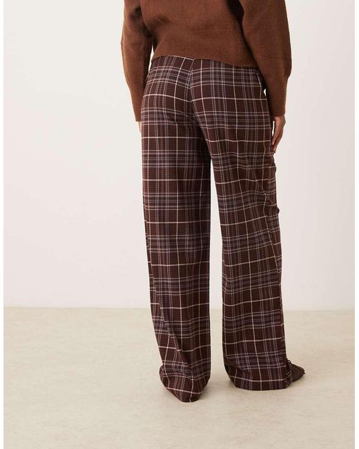 ASOS Brown Tailored Relaxed Straight Leg Trousers