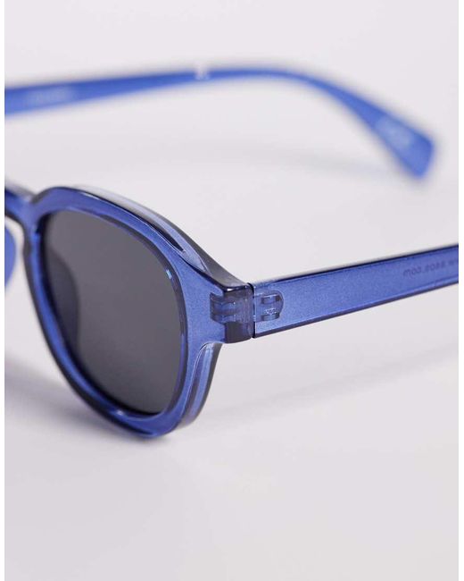 ASOS Blue Round Sunglasses for men