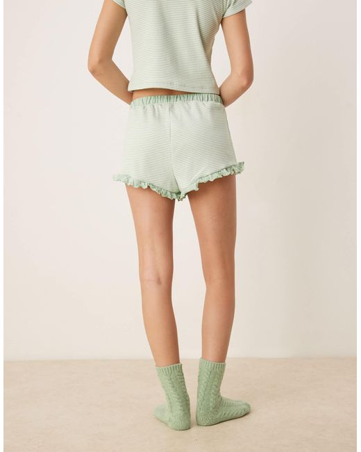 ASOS Natural – mix & match – schwingende pyjama-shorts