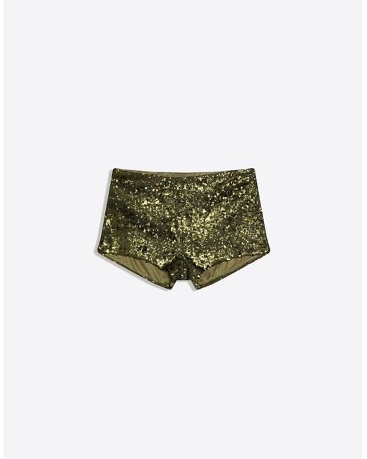 Bershka Black Sequinned Mini Shorts