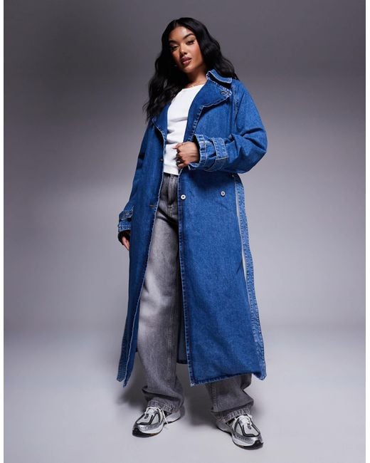 HUGO Blue – garena – oversize-trenchcoat aus denim