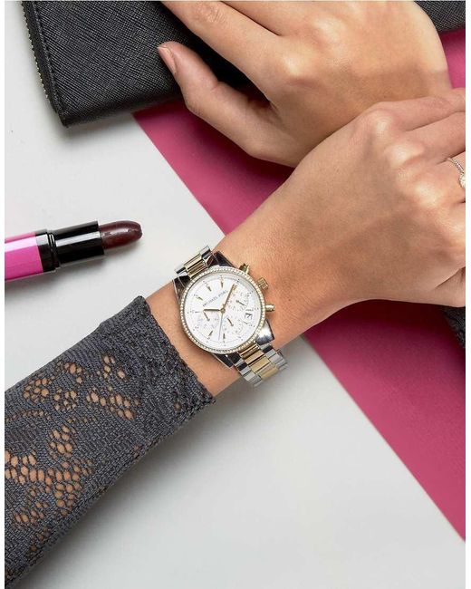 MICHAEL Michael Kors Metallic Mk5615 Silver Mini Parket Watch