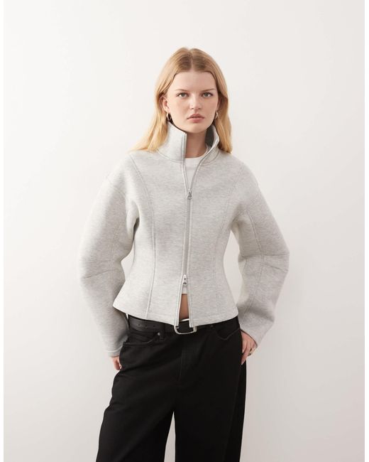 Monki White Cinched Jacket