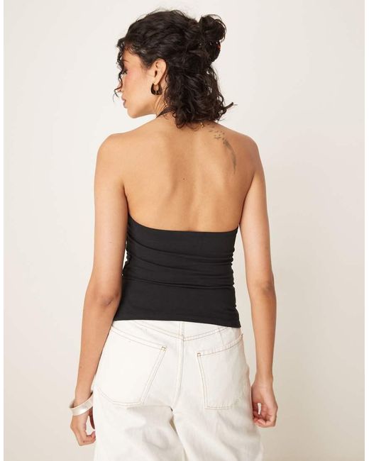 Abercrombie & Fitch Naadloze Top Met Halternek in het Black