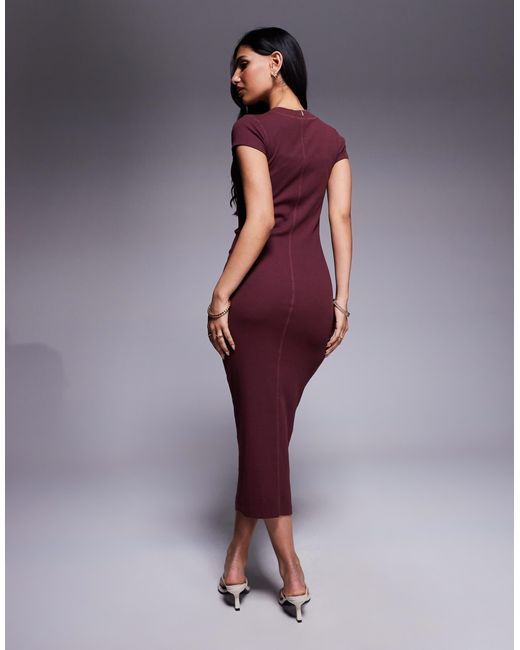 River Island Purple – kurzärmliges midikleid