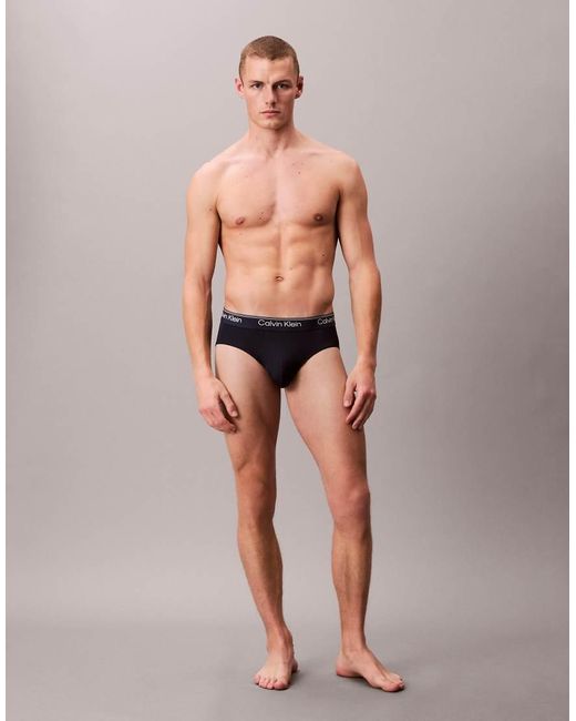 Calvin Klein Blue Micro Stretch 3 Pack Hip Briefs for men