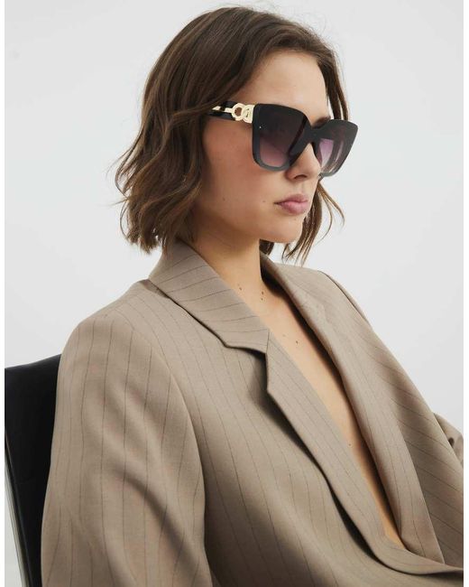 River Island Black Cat Eye Sunglasses