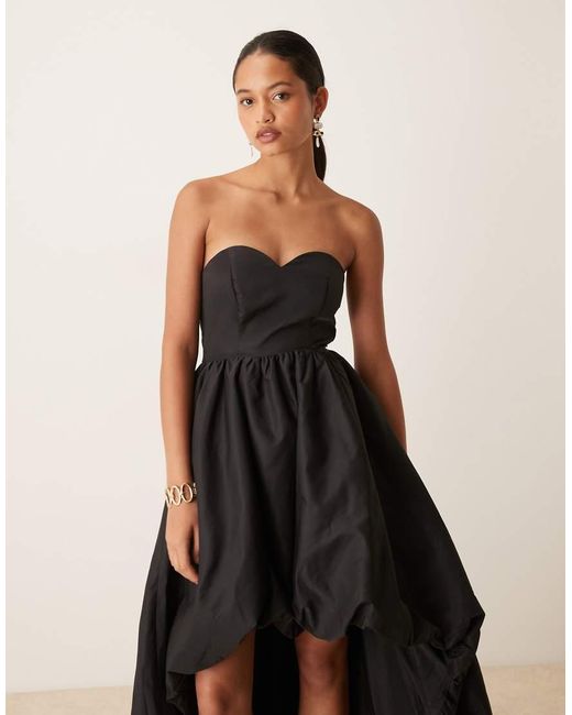 True Decadence Natural Strapless Hi Low Maxi Dress