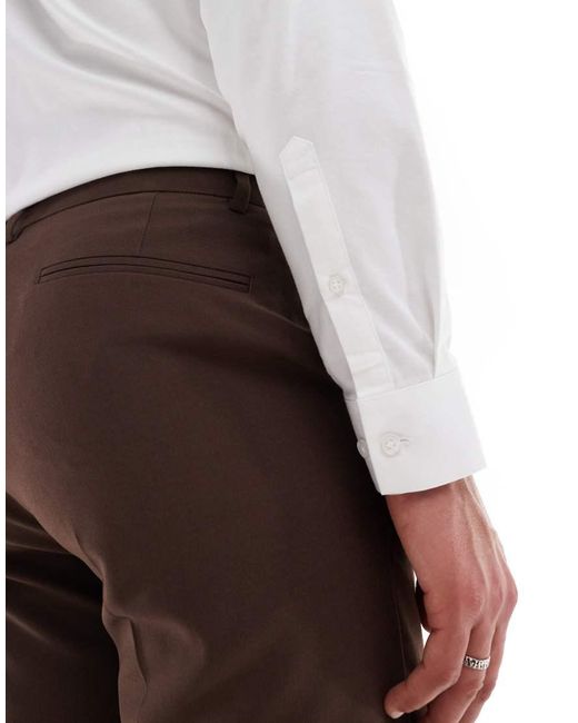 ASOS Brown Tapered Suit Trousers for men