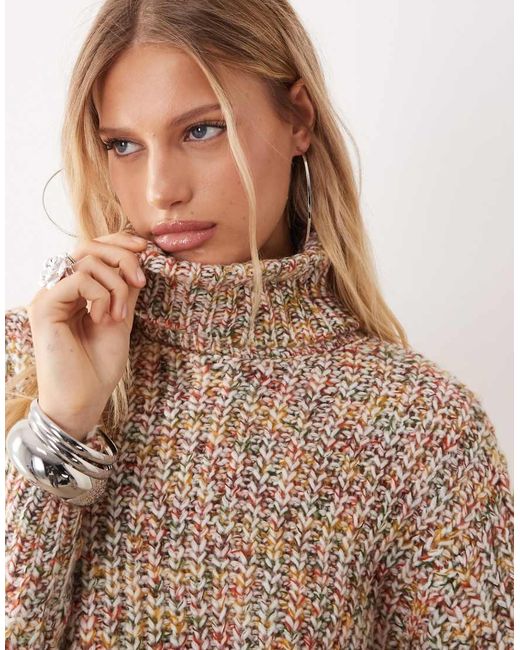 Noisy May Natural Roll Neck Knitted Jumper