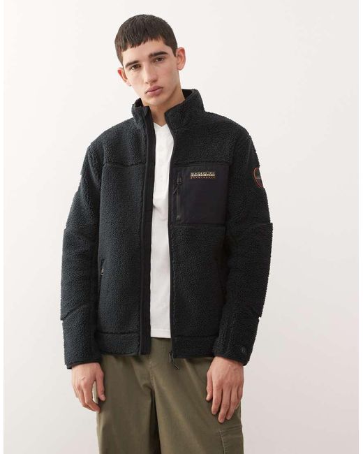 Napapijri Blue Yupik Fleece Jacket for men