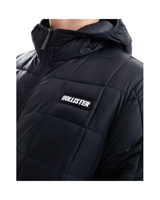 Hollister Blue Sport Grid Puffer Jacket for men