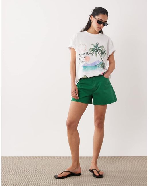 ASOS Green Oversized T-shirt With Mexico Landscape Graphic