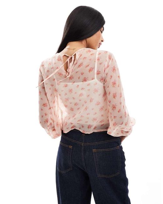 Miss Selfridge Blue Trimmed Up Blouse