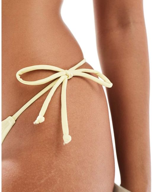 Slip Bikini Limone Con Allacciatura Laterale di Brave Soul in Brown