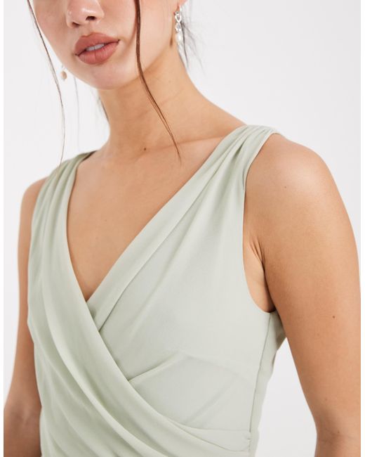 wrap top bridesmaid dress Our Margot Cornflower Blue Wrap Bridesmaid Dress