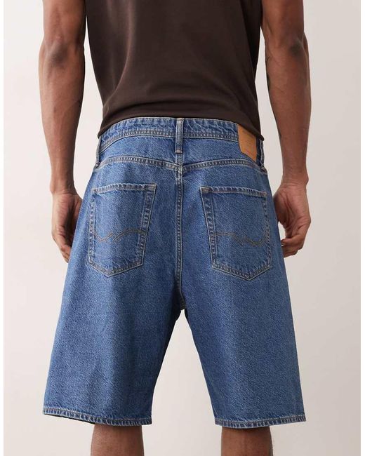 Jack & Jones Blue Alex baggy Denim Shorts for men