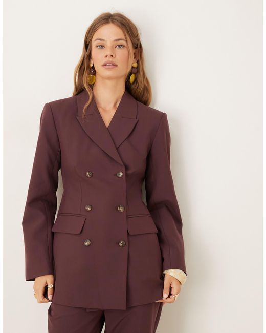ASOS Purple Tailored Double Breasted Relaxed Blazer Suit