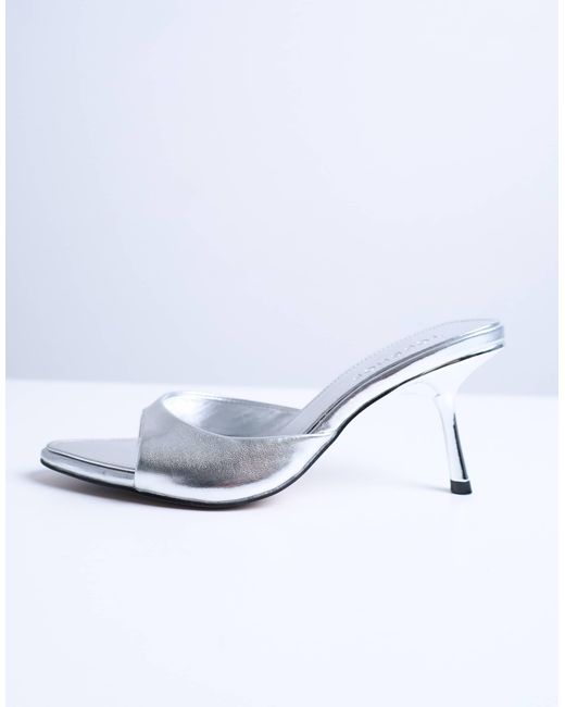 TOPSHOP White Isaac Point Toe Mules