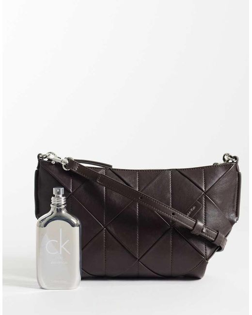 Calvin Klein Gray Woven Shoulder Bag