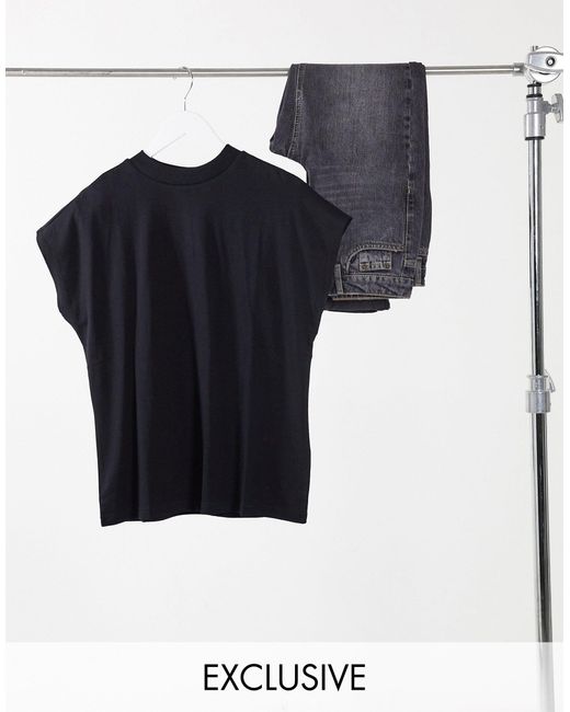 Weekday Black Prime Cotton T-shirt