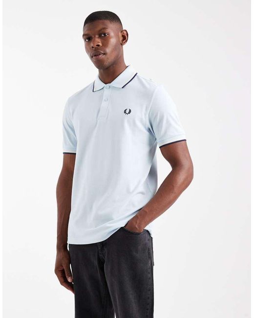 Fred Perry White Twin Tipped Polo Shirt for men