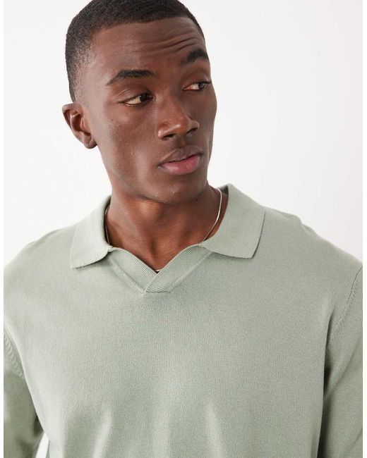 Threadbare Gray Knitted Short Sleeve Polo Shirt for men