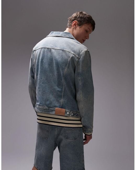 Tommy Hilfiger Blue Isaac Relaxed Washed Trucker Denim Jacket for men