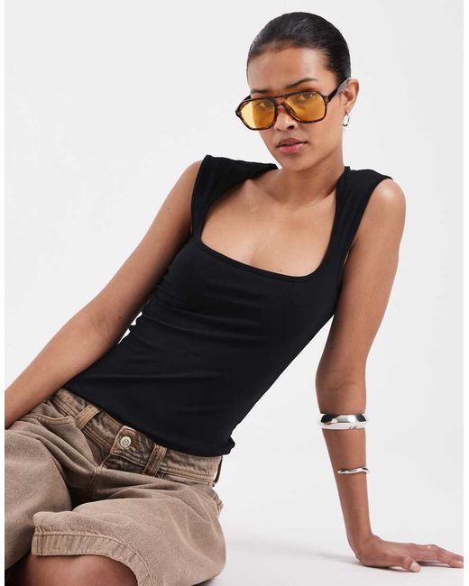 JJXX Natural Square Neck Top