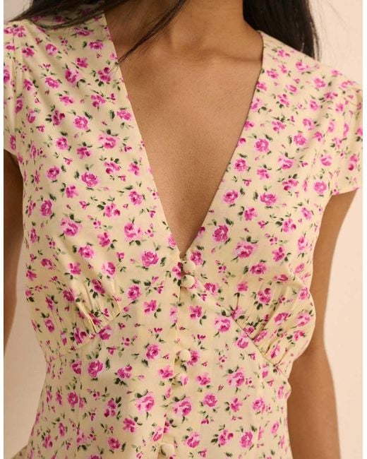 Nobody's Child Natural Ditsy Floral Avery Mini Dress