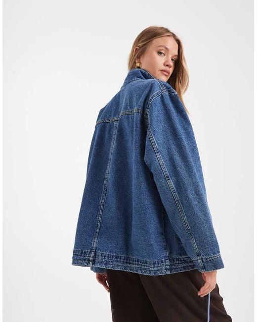 ASOS Blue Denim Funnel Neck Jacket