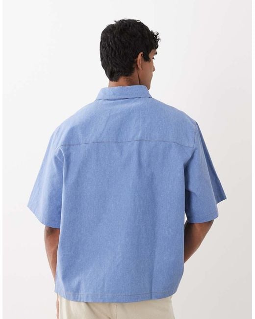 Sister Jane Blue Dala Unisex Cotton Applique Horse Detail Boxy Denim Shirt