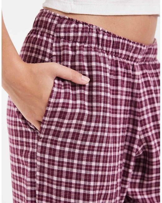 Hollister Purple Wide Leg Flannel Pyjama Bottoms
